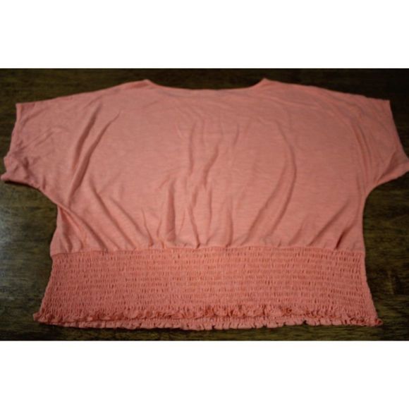 CATO Women XL Peach Off the Shoulder Short Sleeve Stretchy Bottom Blouse - Picture 7 of 12